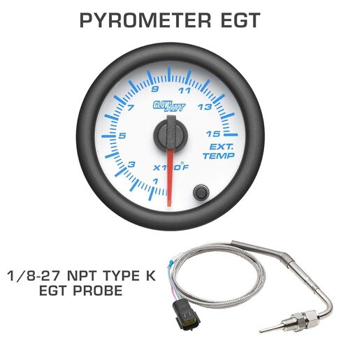 GlowShift Diesel Gauge Package Compatible with Dodge Ram Cummins 1500 2500 3500 1994-1997 - White 7 Color 60 PSI Boost, 1500 F Pyrometer EGT & Transmission Temp Gauges - Black Triple Pillar Pod in Saudi Arabia