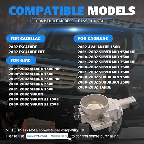 17113659 Electronic Throttle Body for CADILLAC Escalade EXT GMC Sierra 1500 2500 3500 Yukon XL Chevy Avalanche Silverado Suburban Tahoe 2000-2002 Replace 67-3010 S20032 in Saudi Arabia