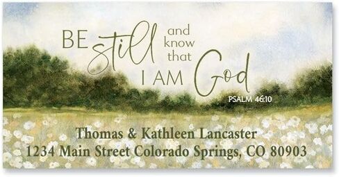 Colorful Images Be Still Deluxe Personalized Return Address Labels, Religious, Faith - Set of 144, Self-Adhesive Stickers, 1 1/8" x 2 1/4" in Saudi Arabia