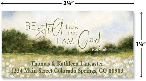 Colorful Images Be Still Deluxe Personalized Return Address Labels, Religious, Faith - Set of 144, Self-Adhesive Stickers, 1 1/8" x 2 1/4" in Saudi Arabia