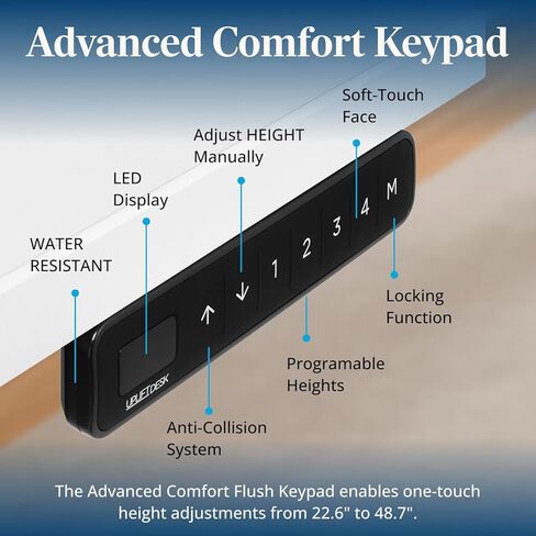 UPLIFTDESK V3 مكتب قائم من خشب الجوز المصقول ذو ساقين - ارتفاع قابل للتعديل، لوحة مفاتيح ذاكرة متقدمة بلمسة واحدة، إدارة الكابلات تحت المكتب، حلقات الأسلاك ولوحة الروك (إطار C أسود، 48 × 30 بوصة) in Kuwait