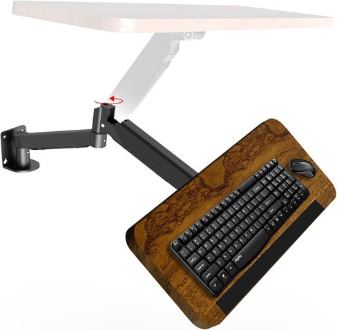 حامل لوحة المفاتيح على الحائط، حامل لوحة مفاتيح وفأرة مقاس 26 بوصة، منصة كتابة قابلة للتعديل للارتفاع للمكتب والعمليات الطبية والصناعية وسباقات Sim in Kuwait