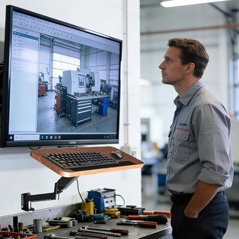 حامل لوحة المفاتيح على الحائط، حامل لوحة مفاتيح وفأرة مقاس 26 بوصة، منصة كتابة قابلة للتعديل للارتفاع للمكتب والعمليات الطبية والصناعية وسباقات Sim in Kuwait