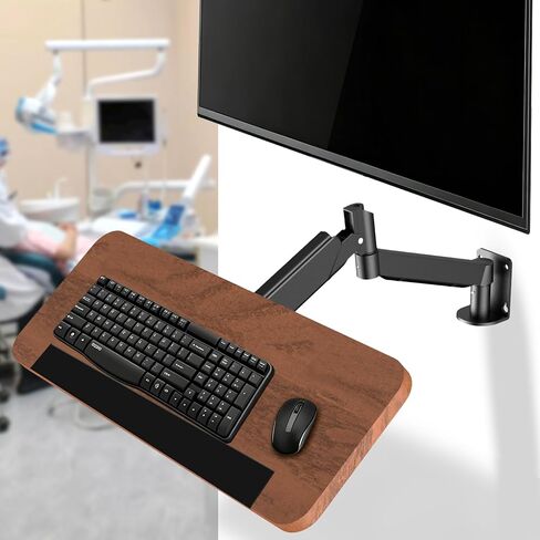 حامل لوحة المفاتيح على الحائط، حامل لوحة مفاتيح وفأرة مقاس 26 بوصة، منصة كتابة قابلة للتعديل للارتفاع للمكتب والعمليات الطبية والصناعية وسباقات Sim in Kuwait