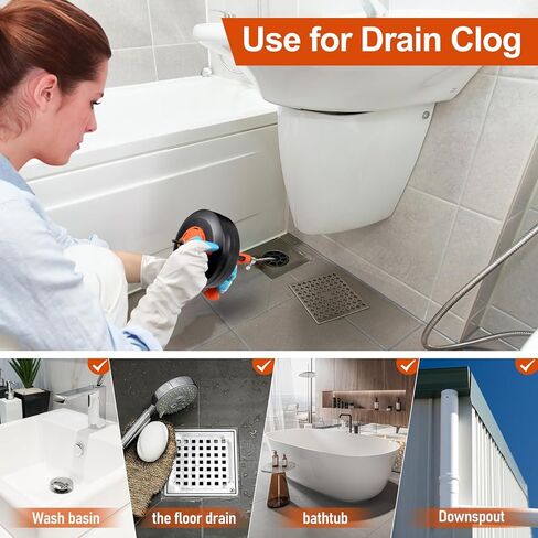 KINGLEV استنزاف المياه، ثعبان السباكة، مزيل انسداد الصرف، منظف الحوض، حمام حوض الاستحمام (25 بوصة) in Kuwait