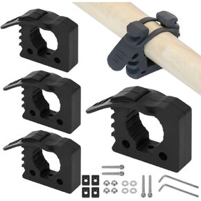 4 Pack Quick Release Rubber Clamp Mount Kit, Adjustable 1-1/5" to 1-1/2" Roof Rack Holder for Shovels, Axes, Rubber Clamp Grip Fits Trucks, UTV, ATV, Garage Wall (With Installation Tool) in Kuwait
