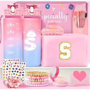 حقيبة مكياج أولية - هدايا عيد ميلاد للفتيات 4 5 6 7 8 9 10 11 12 عامًا للفتيات المراهقات، هدايا شخصية للفتيات المراهقات - حقائب مستحضرات تجميل بريبي، مشابك لطيفة للأطفال والنساء (وردي أ) in Kuwait