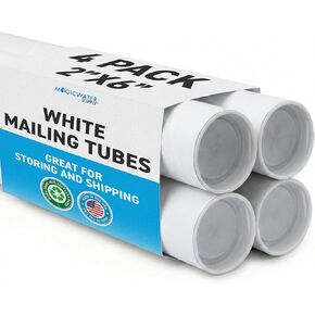 أنبوب بريد MagicWater Supply مقاس 2 × 6 باللون الأبيض - 12 عبوة - لشحن وتخزين الملصقات والفنون والحرف اليدوية والمستندات in Kuwait