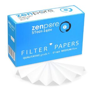 ورق فلتر مخدد مقاس 15 سم، مطوي مسبقًا (مطوي)، درجة نوعية 1 - تدفق متوسط ​​ZENPORE 150 مم (100 قرص) in Kuwait