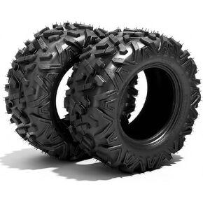 إطارات ATV/UTV مقاس 25x8-12 أمامية و25x10-12 خلفية، إطارات طينية لجميع التضاريس 25x8x12 و25x10x12,6 طبقات، مداس بقرن كبير غير اتجاهي، بدون أنابيب، مجموعة من 4 in Kuwait