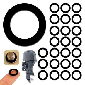 25 Pcs 90430-08020 90430-08003 Red Outboard Lower Unit Oil Drain Gaskets, Lower Gear Case Oil Drain Gasket, Hard Fiberboard Gaskets, Compatible with Yamaha 4 Stroke Outboard Motors Gear Case Seals in Kuwait