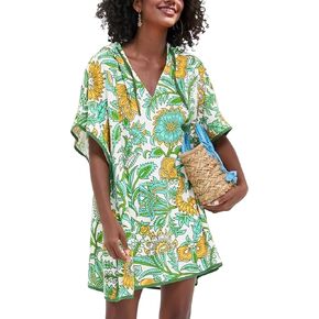 Women's Summer Terry Cloth Beach Swimsuit Cover Up Hooded V Neck Swimwear Dress Resort Wear with Pocket in Saudi Arabia