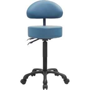 كرسي دائري بمقعد دوار، بطانة سميكة متينة، مقعد قابل للتعديل مع عجلات للطبيب، الطبي، صالون التدليك، المكتب، المتجر (أسود) in Kuwait