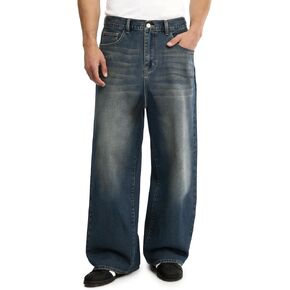 Comdecevis Men's Baggy Jeans Wide Leg Streetwear Loose Fit Denim Pants in Kuwait