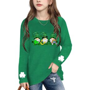 Kids St Patricks Day Shirt Boys Girls Toddler Cute Love Heart Long Sleeve Casual Tee Tops in Kuwait