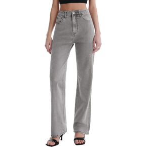 Women’s Jeans High Waisted Straight Leg Stretchy Jeans Trendy Wide Leg Casual Fit Denim Pants in Kuwait