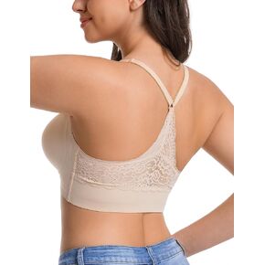 حمالة صدر جيلي للسيدات من Lusait بدون خياطة لاسلكية من الدانتيل Racerback Bralette زبداني ناعم ومريح مع حمالة صدر يغرق in Kuwait