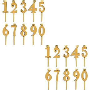 2026 New Reusable Number Candle Holder Set, Silver Stainless Steel Adjustable Birthday Candle Holder for Birthdays Cakes Anniversaries Celebrations, Numbers 0-9 (Golden) in Kuwait