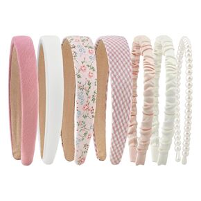 6-Pack Blue Headbands for Women, Non-Slip Wide Headbands for Women, Pearl & Floral Vintage Styles Hair Accessories Set in Saudi Arabia