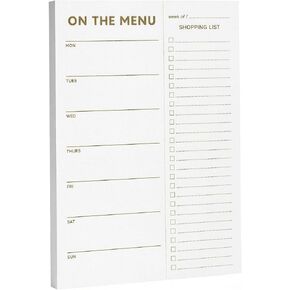 Gold Weekly Meal Planner and Grocery List Magnetic Notepad for Bridge, Meal Planning Pad with Tear Off Shopping List. Plan Weekly Menu Food for Weight Loss or Dinner List for Family (7x10") in Kuwait