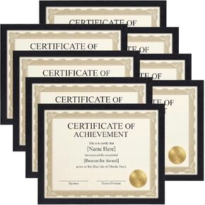 مجموعة إطارات صور MEBRUDY مقاس 8.5 × 11 مكونة من 10، إطارات صور سوداء مقاس 8.5 × 11 تستخدم للشهادة أو الدبلوم أو الوثيقة أو الدرجة أو الجائزة أو التعليق على الحائط أو عرض الطاولة in Kuwait