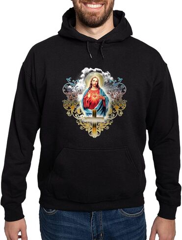 CafePress Sacred Heart Of Jesus Hoodie (Dark) Men's Dark Rgular Fit Hoodie in Saudi Arabia