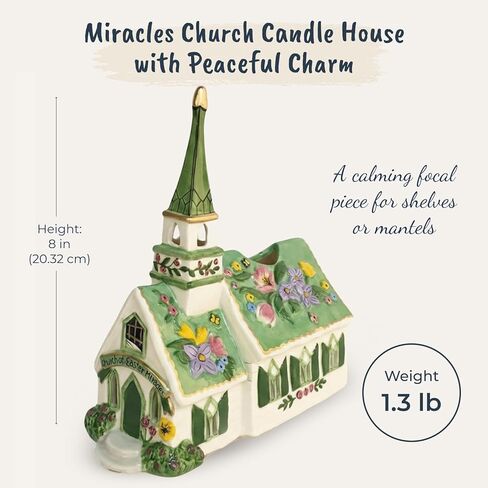 Blue Sky Clayworks Miracles Church Candle House, 7.5" L x 3.5" W x 8" H in Saudi Arabia
