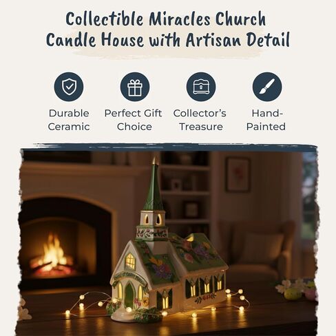 Blue Sky Clayworks Miracles Church Candle House, 7.5" L x 3.5" W x 8" H in Saudi Arabia
