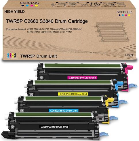 خرطوشة طبل TWR5P C2660 S3840 / مجموعة التصوير 331-8434 بديلة لـ Dell C2660 S3840 C2660dn C2665 C2665dnf C3760 C3760n C3760dn C3765 C3765dnf S3840c S3840cdn طابعة ملونة S3845cdn in Saudi Arabia