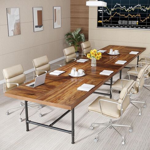 Tribesigns 6FT Conference Table, Rustic Rectangle 70.8" W x 35.4" D Meeting Table, Industrial Seminar Table Boardroom Desk for Office Meeting Conference Room (1, Rustic) in Kuwait