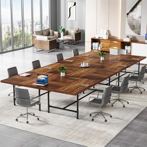 Tribesigns 6FT Conference Table, Rustic Rectangle 70.8" W x 35.4" D Meeting Table, Industrial Seminar Table Boardroom Desk for Office Meeting Conference Room (1, Rustic) in Kuwait