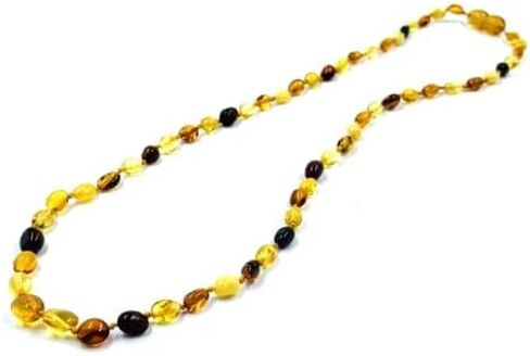 قلادة عنبر للنساء للرجال - قلادة عنبر مصنوعة يدويًا للبالغين 18 بوصة. in Kuwait