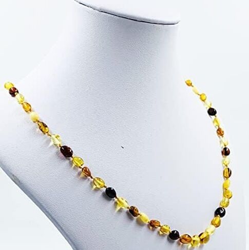 قلادة عنبر للنساء للرجال - قلادة عنبر مصنوعة يدويًا للبالغين 18 بوصة. in Kuwait