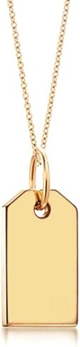 14k Solid Gold Dog Tags, Diamond Letter Initial Dog Tag, Custom Name Letter Date Engrave Dog Tag Pendant, Personalized Engravable Dog Tag Necklace, Solitaire Birthstone Dog Tag Necklace in Saudi Arabia