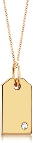 14k Solid Gold Dog Tags, Diamond Letter Initial Dog Tag, Custom Name Letter Date Engrave Dog Tag Pendant, Personalized Engravable Dog Tag Necklace, Solitaire Birthstone Dog Tag Necklace in Saudi Arabia
