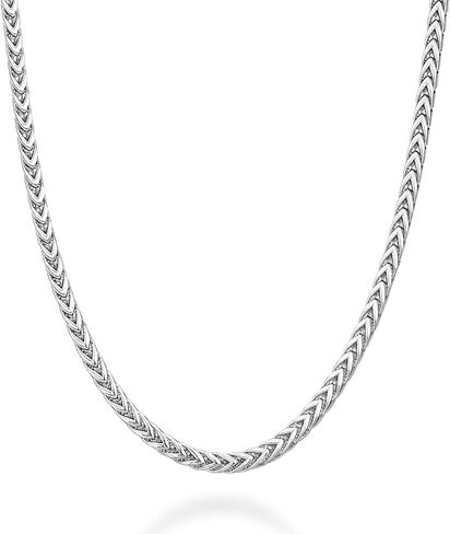 قلادة سلسلة فرانكو من الفضة الإسترليني عيار 925 من QUADRI - صناعة إيطالية بلمسة نهائية مضادة للتشوه - سلسلة فضية للجنسين للرجال والنساء - 20-22 - 24 بوصة in Kuwait