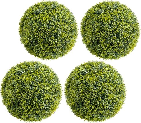 19.7" Round Topiary Balls Set of 2, Artificial Topiary Balls with Lifelike Leaves for Indoor and Outdoor Decor, Hanging/Putting on Planter/Putting on The Floor in Saudi Arabia