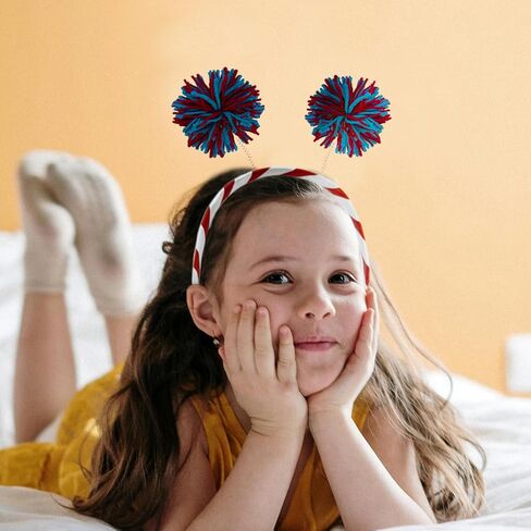 بوم بوم عقال أزرق أحمر منفوش الكرة هيرباند تأثيري حلي اكسسوارات النساء الرجال مضحك هدايا الحفلات in Kuwait