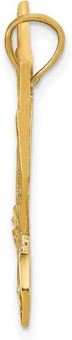 14k Yellow Gold Eagle Pendant for Men in Mid-Flight, High Polish Statement Jewelry with Detailed Design, Symbol of Freedom and Strength, Bold American Patriotic Wildlife Necklace Charm 28 mm x 19 mm in Saudi Arabia