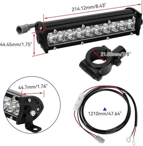 طقم لاسلكي لشريط إضاءة الدراجة الترابية العالمي لـ SSR110 CRF110 KLX110 140 KX250 TTR110 YZ125، شريط إضاءة LED للدراجة النارية مقاوم للماء لـ 7/8 بوصة مقود دراجة كهربائية صغيرة ATV Dirtbike ملحق in Saudi Arabia