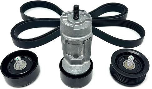 Belt Tensioner With Belt With Idler Pulley Fits 2011-2014 Sonata,2012-2014 Tucson,2013-2014 Santa Fe Sport,2011-2015 Kia Optima/Sportage,2014-2015 Sorento 2.0L 2.4L Replacement 2528125000 in Kuwait