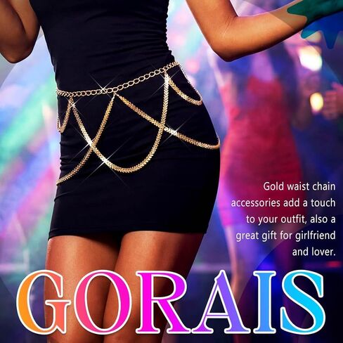 سلسلة الخصر الذهبية من GORAIS، سلاسل البطن العصرية، ملحقات سلسلة الجسم ذات الطبقات للنساء in Saudi Arabia