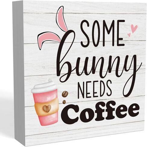 Easter Coffee Bar Decor Easter Decorations for Home Office Funny Bunny Easters Decor for Coffee Bar Kitchen Living Room 5 x 5 inches in Saudi Arabia