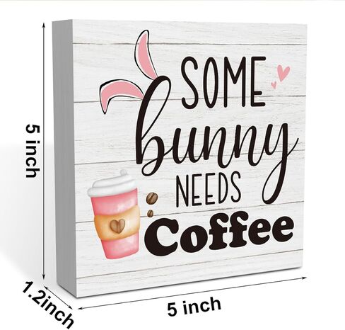Easter Coffee Bar Decor Easter Decorations for Home Office Funny Bunny Easters Decor for Coffee Bar Kitchen Living Room 5 x 5 inches in Saudi Arabia