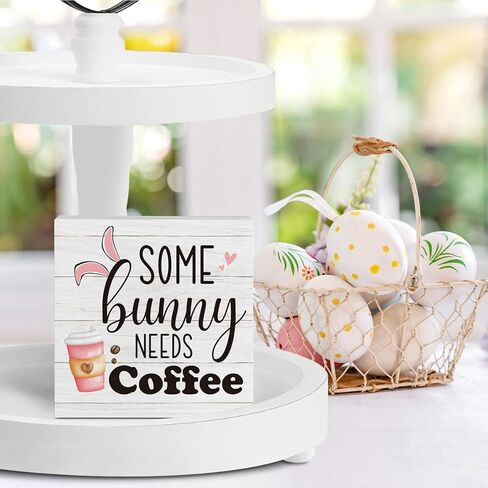 Easter Coffee Bar Decor Easter Decorations for Home Office Funny Bunny Easters Decor for Coffee Bar Kitchen Living Room 5 x 5 inches in Saudi Arabia