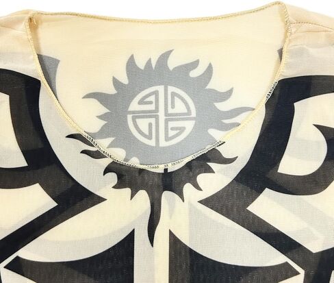 Men's See through Fake Tattoo Tribal Inspired Print Long Sleeve T Shirt Tops Cosplay Party Costume in Kuwait