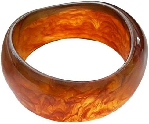 Fuqimanman2020 Chunky Acrylic Bangle for Women Colorful Irregular Geometric Resin Cuff Bracelet Wide Tortoiseshell Acetate Plate Wristband Bracelet Fashion Jewelry Gift in Saudi Arabia