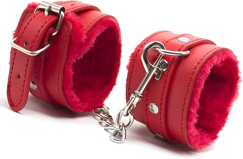 Black Fluffy Cuff Bracelets for Women Men O Ring Double Lock Pink Cuff Bracelet in Saudi Arabia