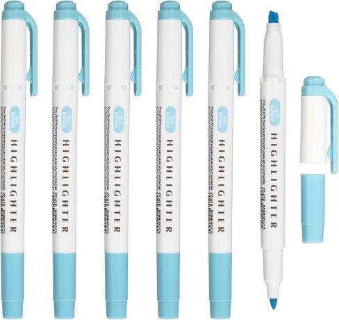 PATIKIL Highlighter Pen, 6 Pack Double Ended Highlighter Broad and Round Tips Marker Pens Studying Supplies for Office Home Daily Use, Light Orange in Saudi Arabia