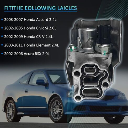 صمام بكرة الملف اللولبي VTEC مع مفتاح ضغط الزيت وحشية، متوافق مع 2002-2011 Honda Accord Civic CR-V Element Acura RSX 2.0L 2.4L,15810-RAA-A03, 15810-PNE-G01, 15810-PPA-A01 in Kuwait